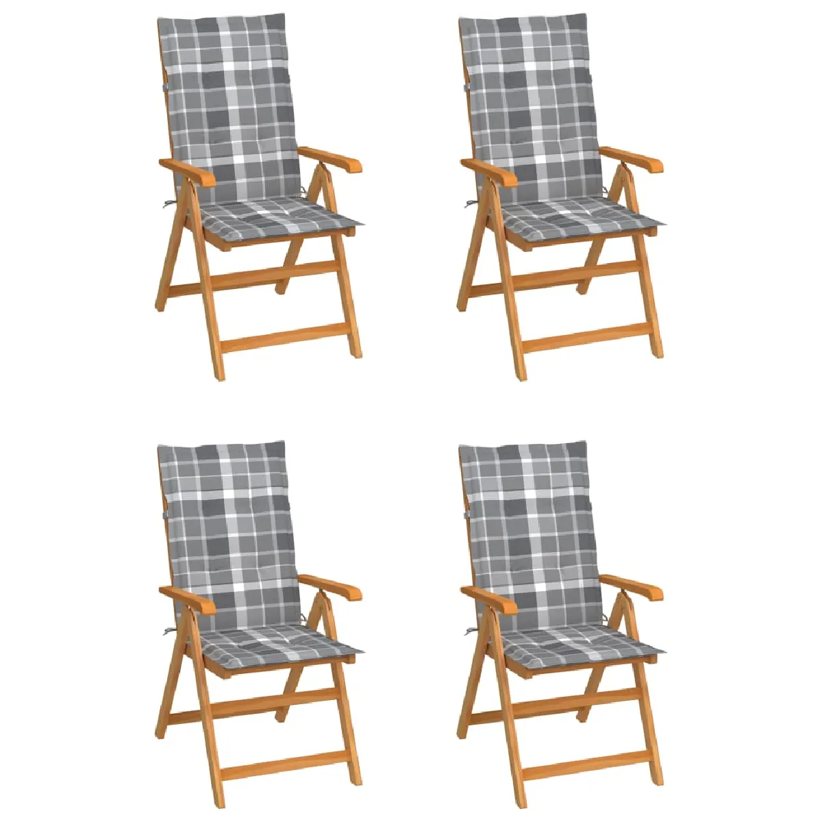 vidaXL Chaises de jardin Teck solide - vue 3