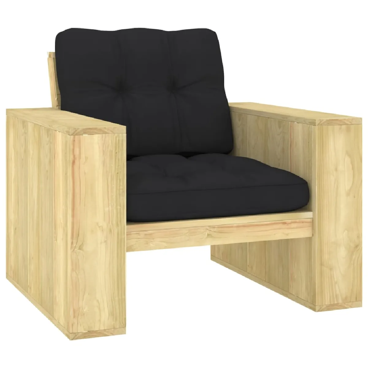 vidaXL Chaise de jardin et coussins - vue 5