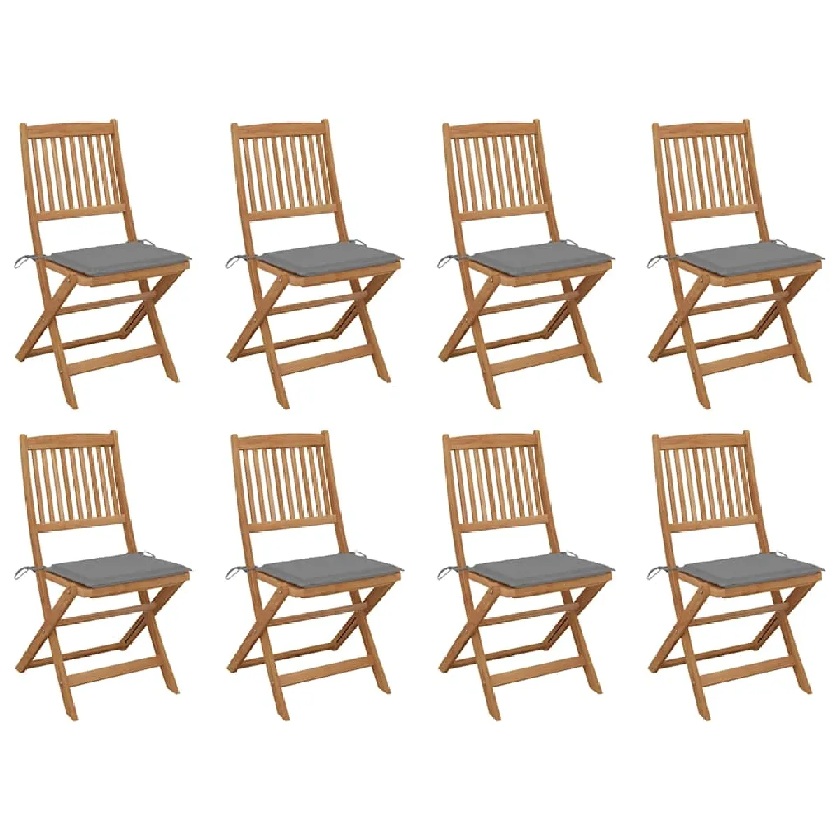 vidaXL Chaises pliables d'extérieur lot de 2 Bois acacia - vue 2