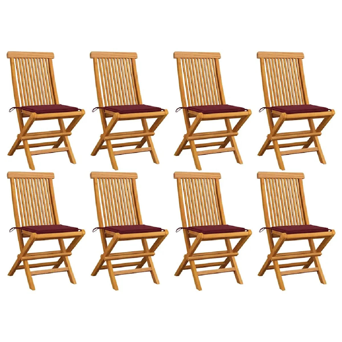 vidaXL Chaises de jardin Lot de 6 Teck massif - vue 3