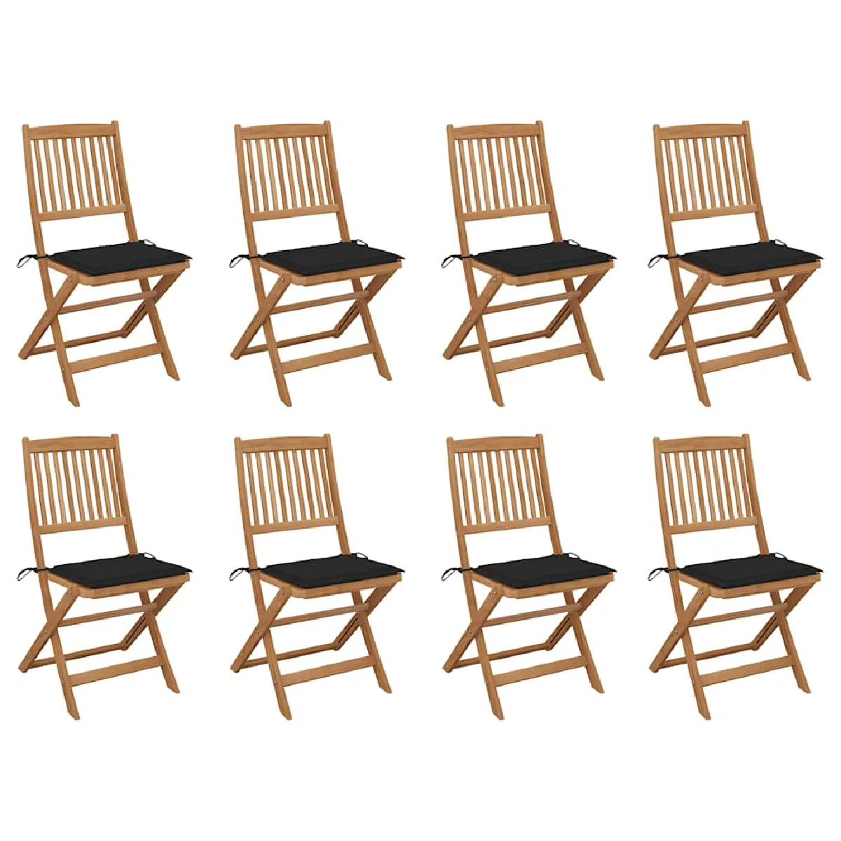 vidaXL Chaises pliables d'extérieur lot de 2 Bois acacia