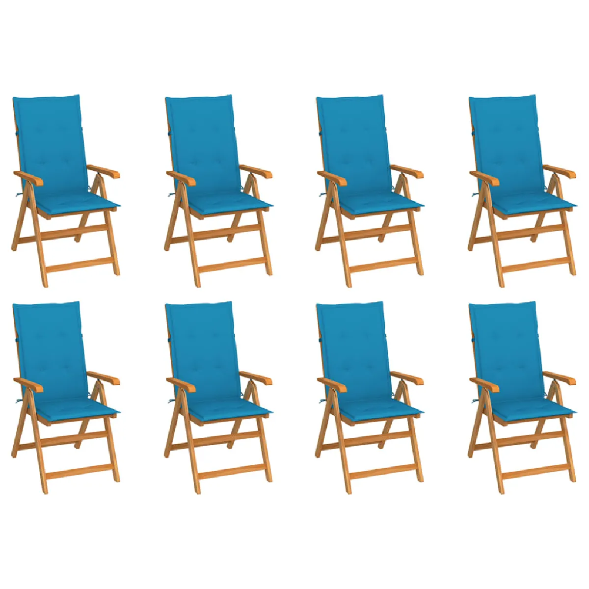 vidaXL Chaises inclinables de jardin Teck - vue 2