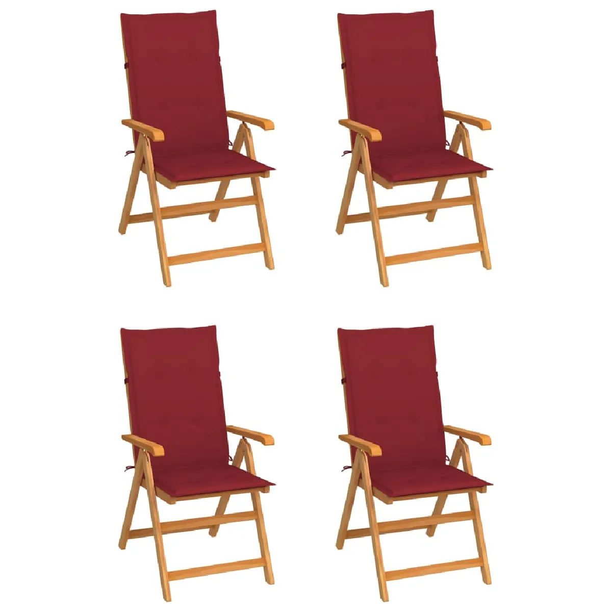 vidaXL Chaises de jardin lot de 2 bois dacacia et polypropylène siège de jardin assise extérieure chaise pliable 367667 - vue 9