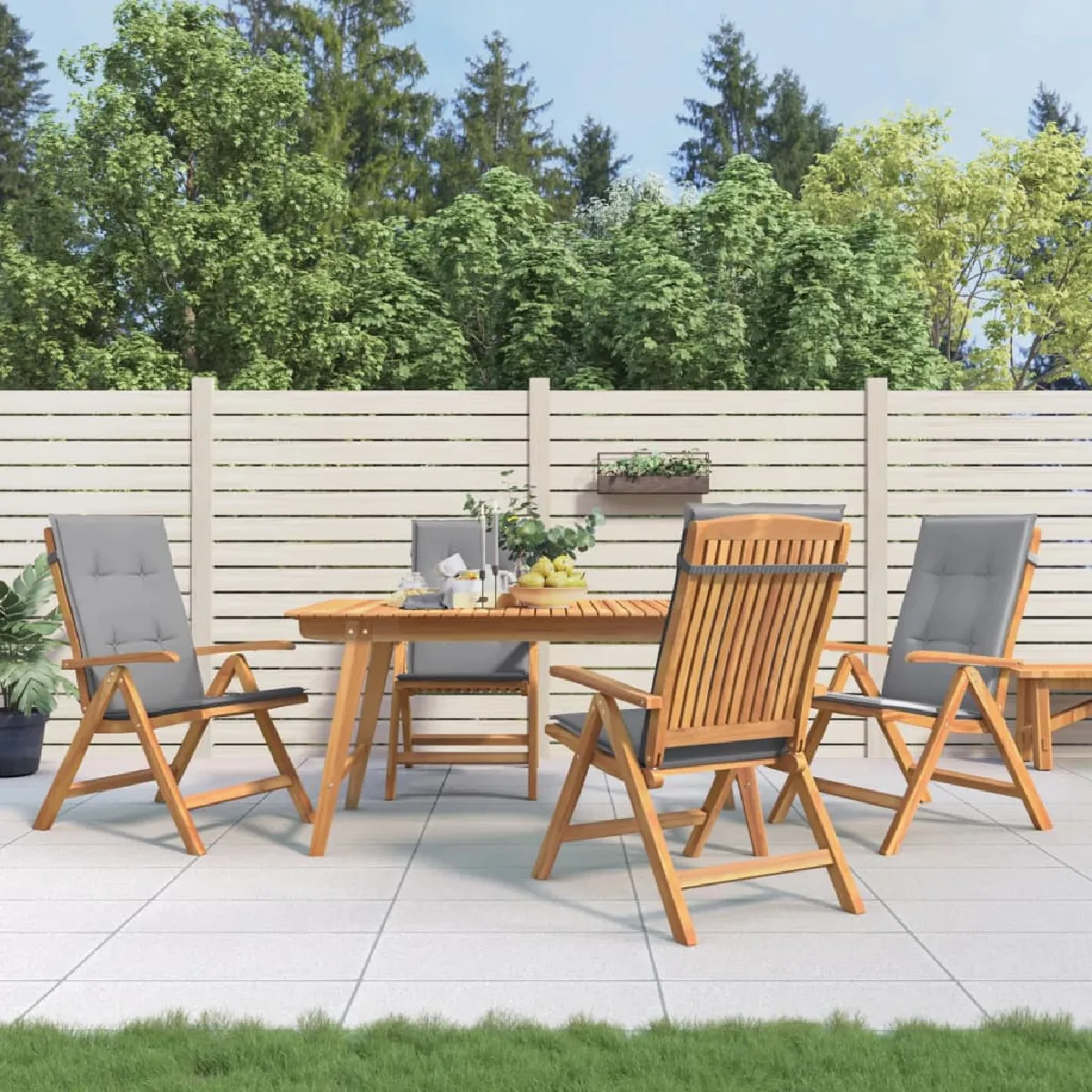 vidaXL Chaises de Jardin Inclinables Teck - vue 2