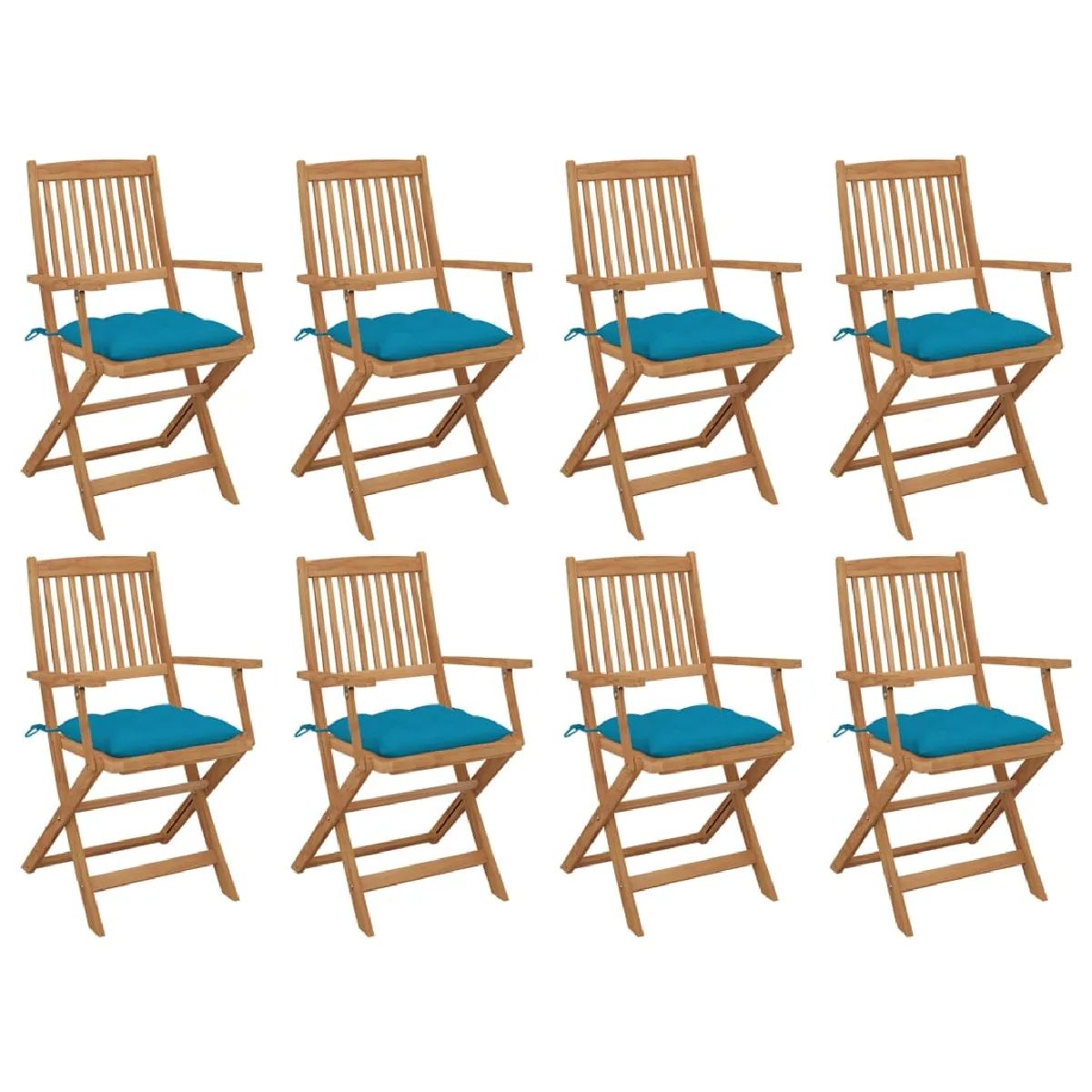 VIDAXL Chaises pliables avec coussins Bois d'acacia - vue 3