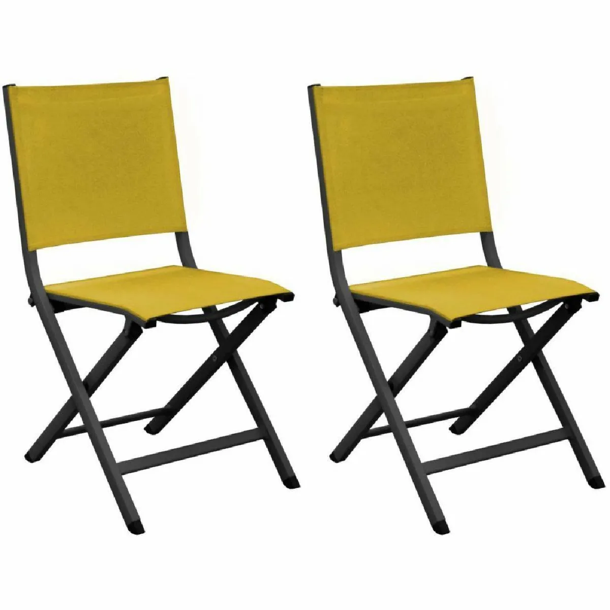Proloisirs Lot de 2 chaises de jardin pliantes - Graphite Proloisirs Lot de 2 chaises de jardin pliantes - Graphite