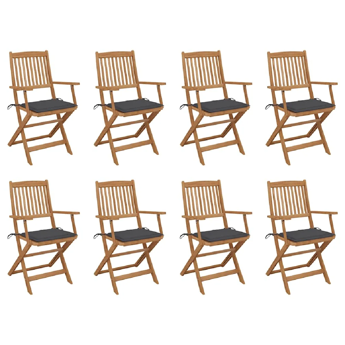 Chaises pliables dextérieur VIDAXL Bois dacacia Ensemble de 4 - vue 2