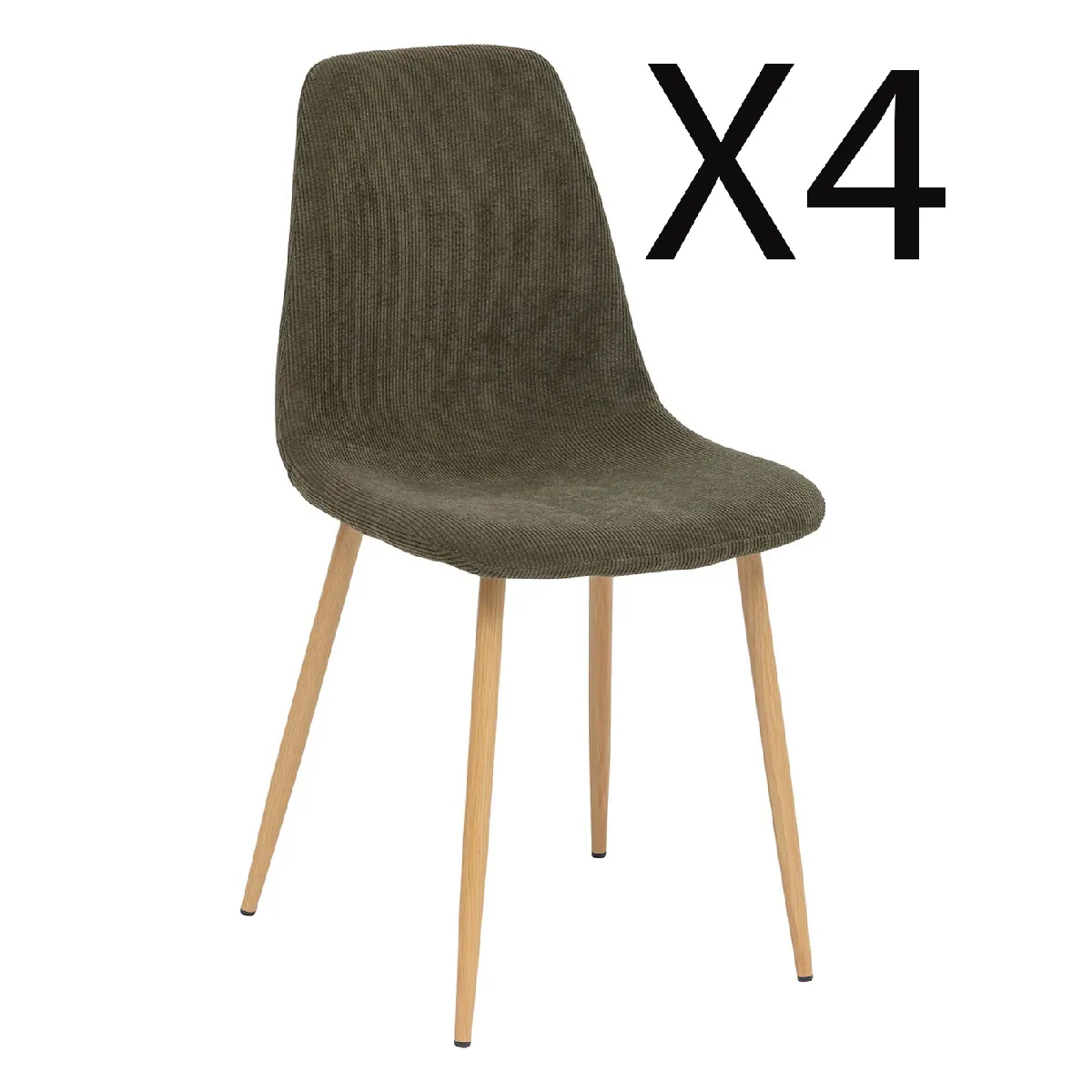 pegane Chaises en velours (4 pièces) - Vert pegane Chaises en velours (4 pièces) - Vert