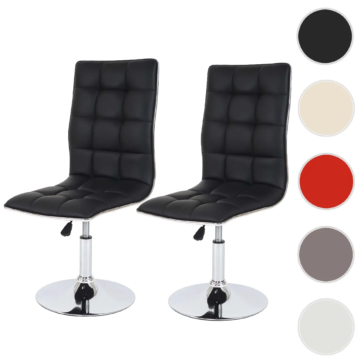 Mendler Noir Lot De 2 Chaises Hwc-C41
