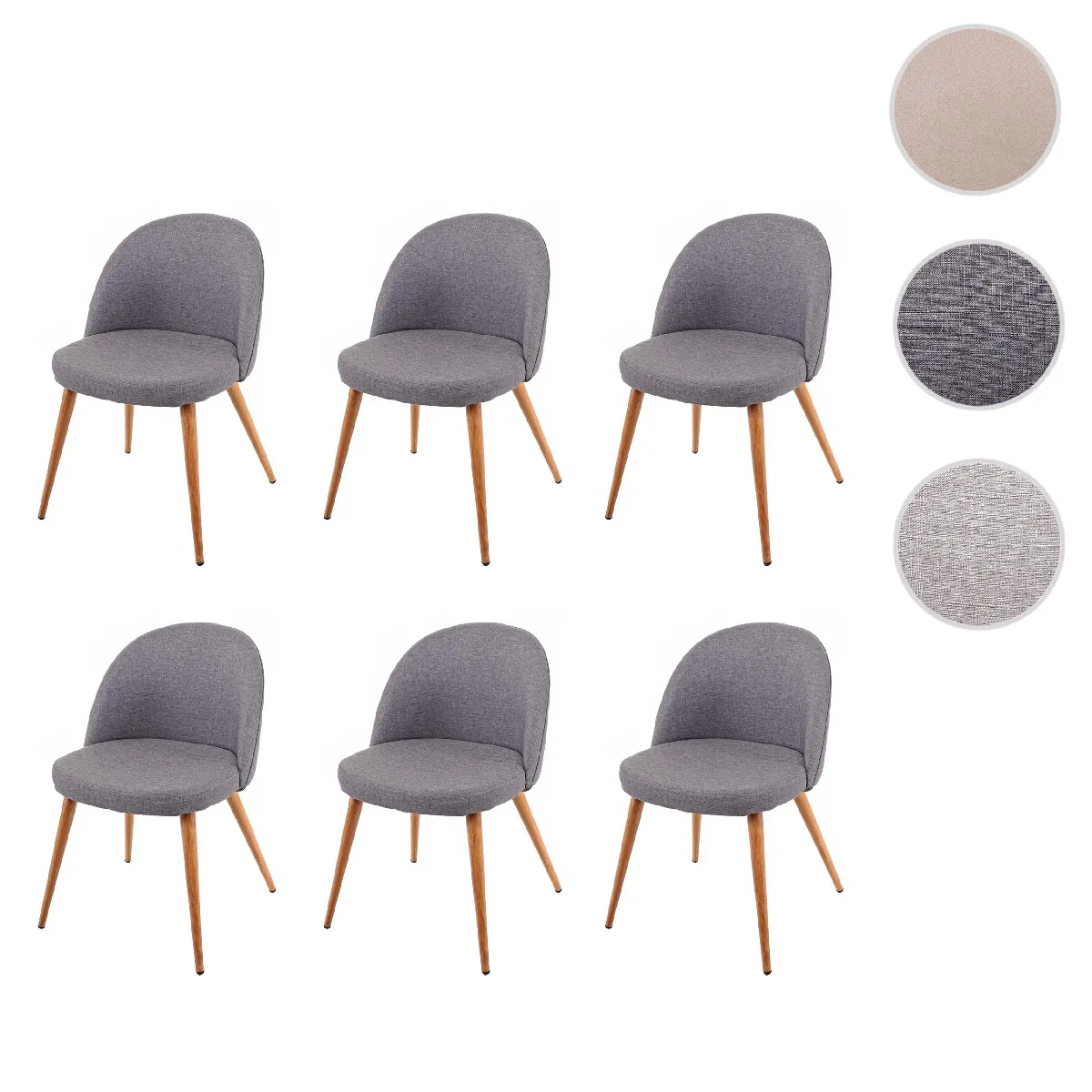 Mendler Gris 6X Chaise Hwc-D53 - Foncé