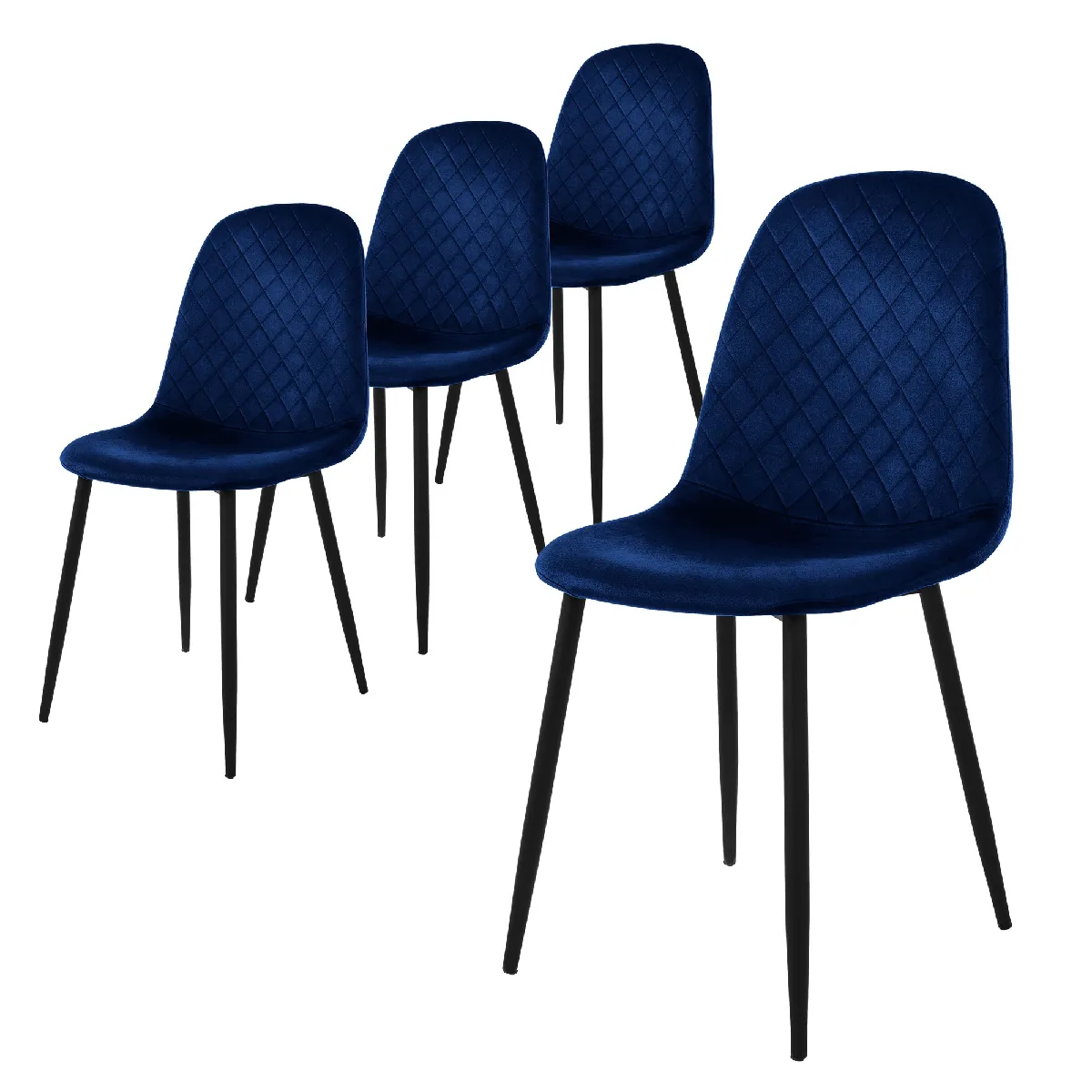 Ml-Design Bleu Set De Chaises - Foncé