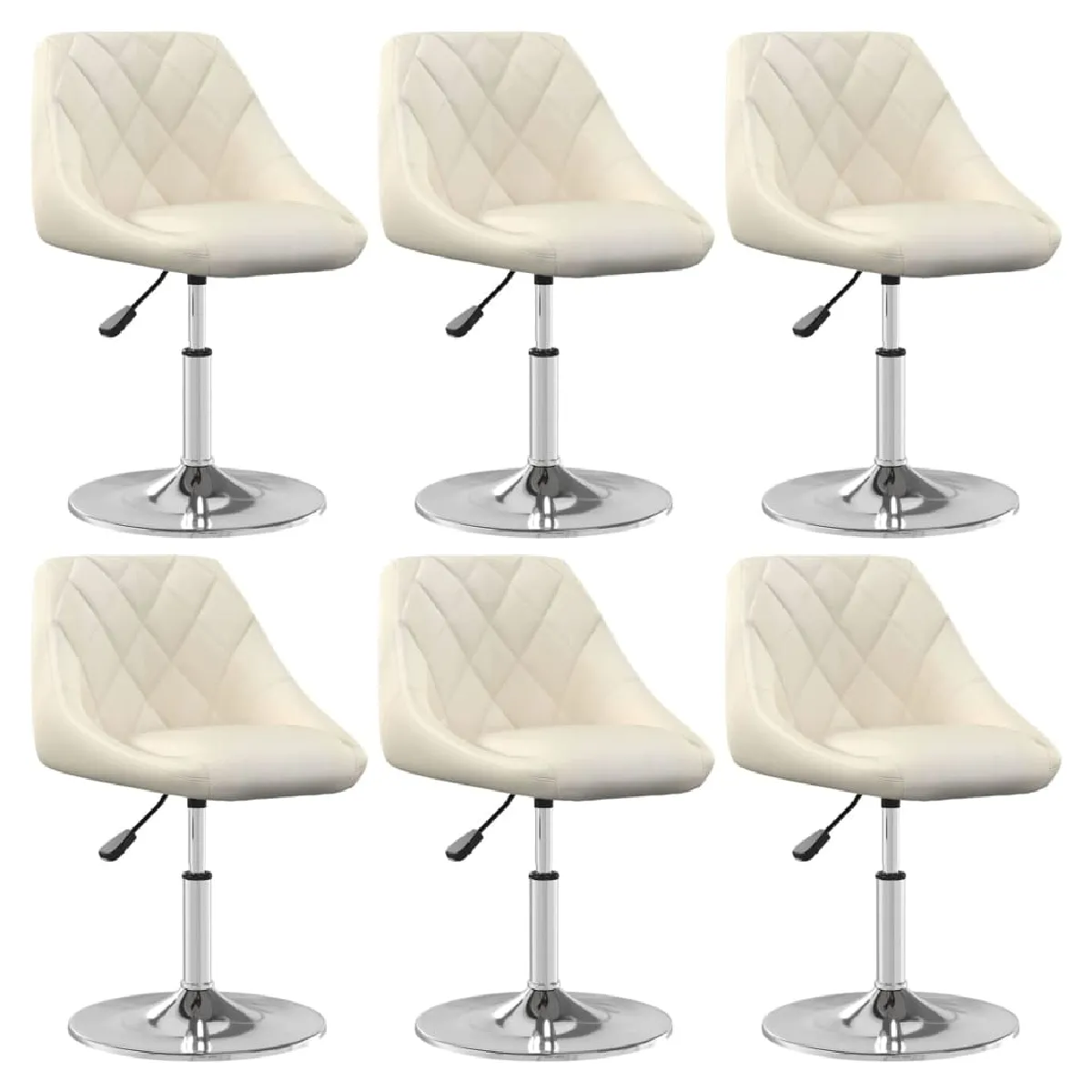 vidaXL Chaises Pivotantes Lot de 6 Velours Crème