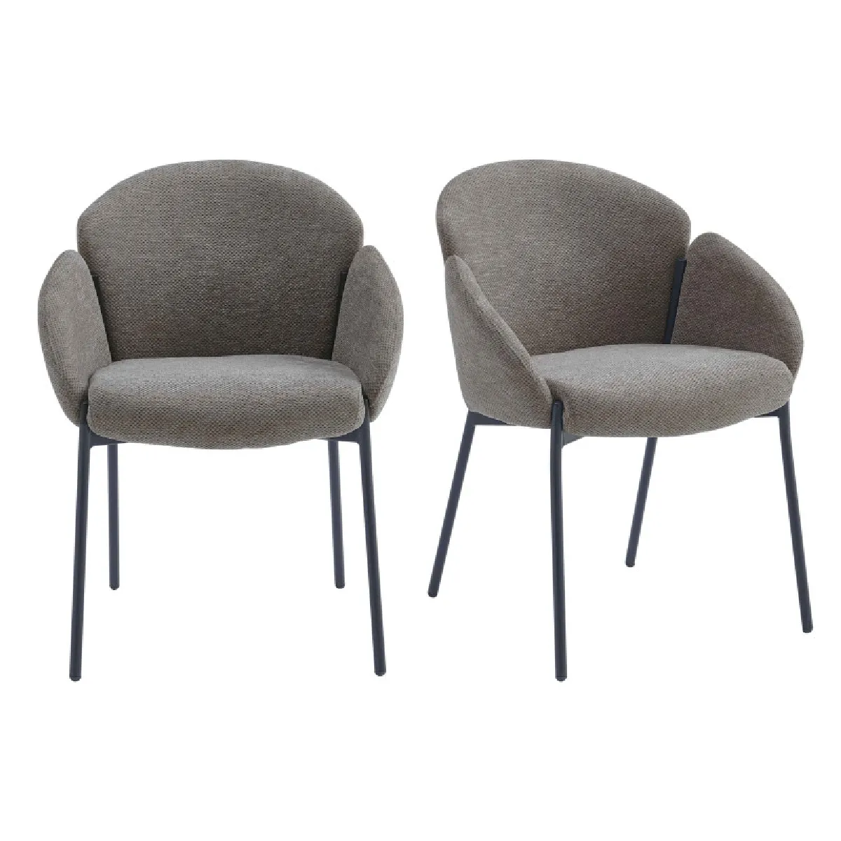 CANDICE-Chaise en tissu Luxury Taupe (x2) CANDICE-Chaise en tissu Luxury Taupe (x2)