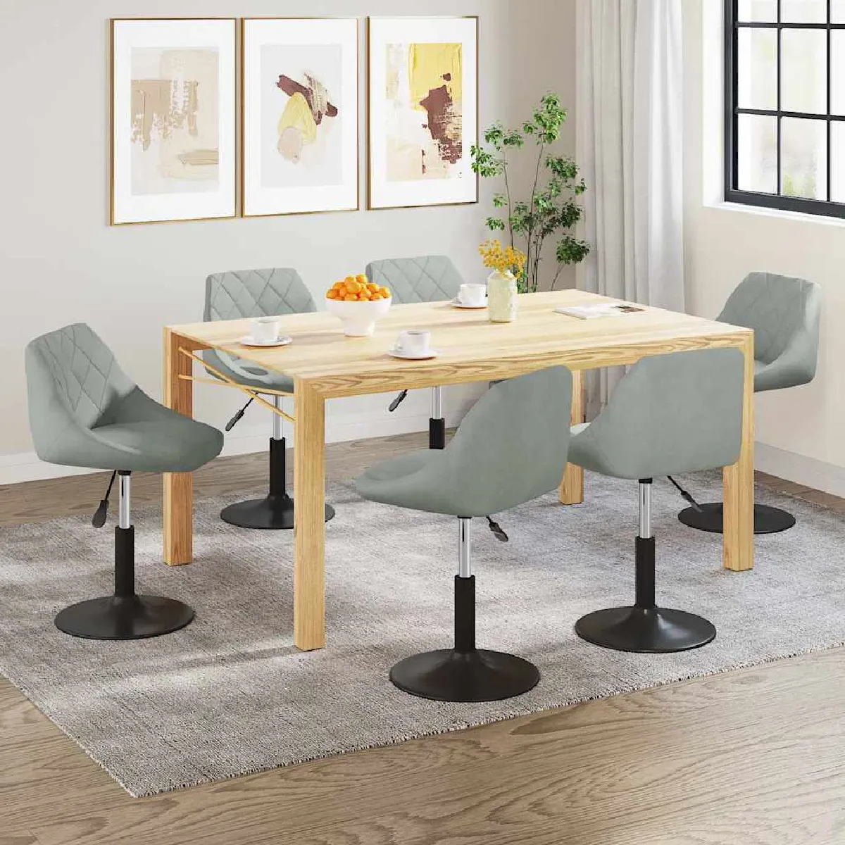 VIDAXL Chaises pivotantes Velours - vue 9