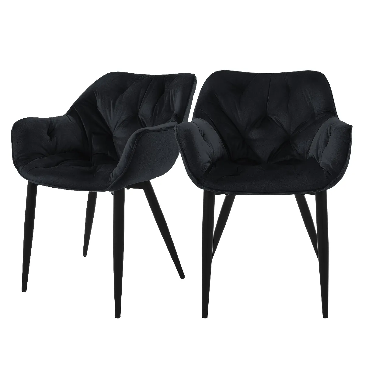 ML-Design Chaise - Lot de 2 - Noir Velours ML-Design Chaise - Lot de 2 - Noir Velours