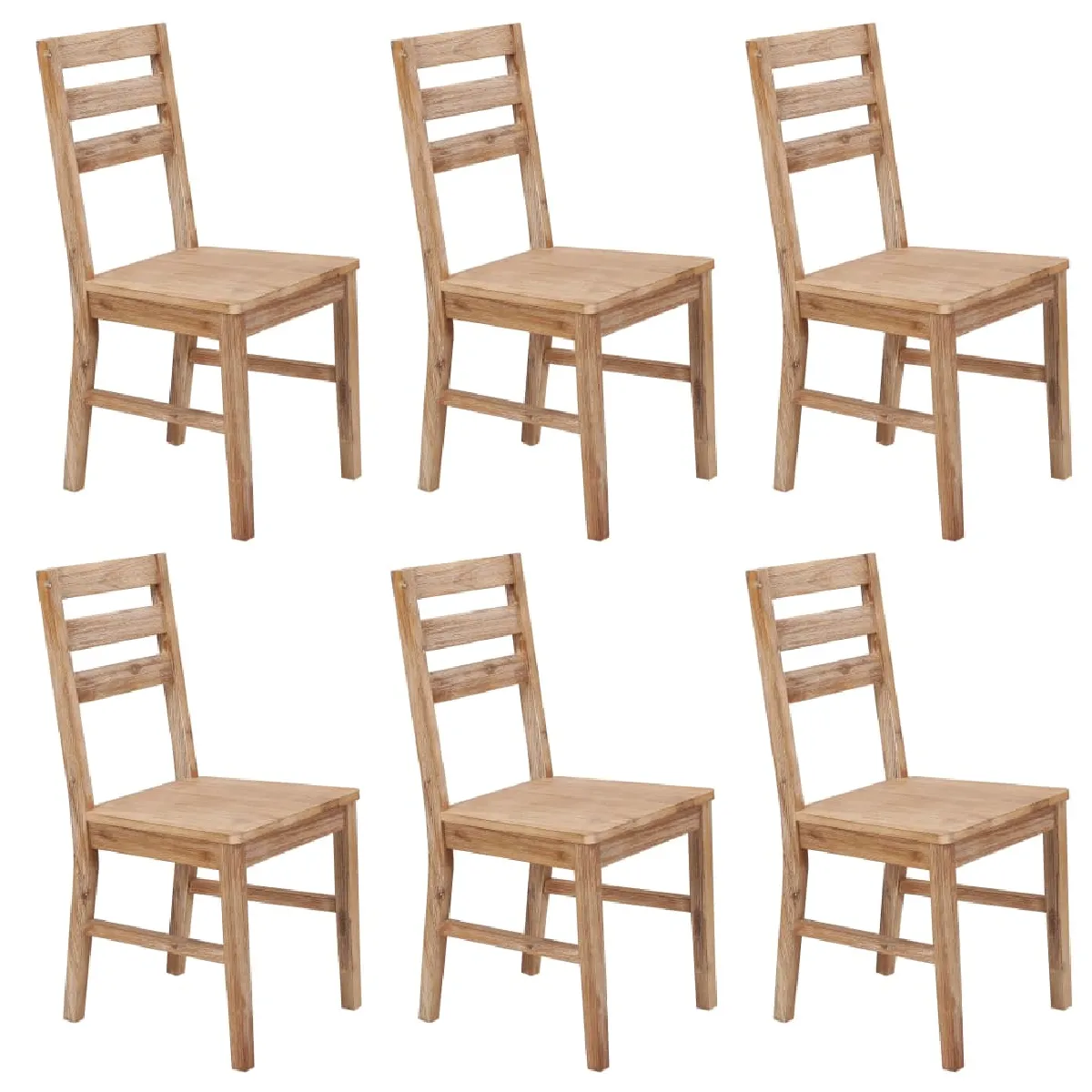 vidaXL Chaises Bois d'Acacia - Lot de 6