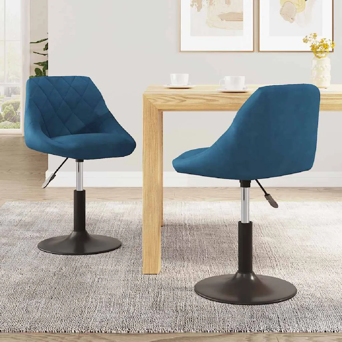 VIDAXL Chaises pivotantes Velours - vue 8