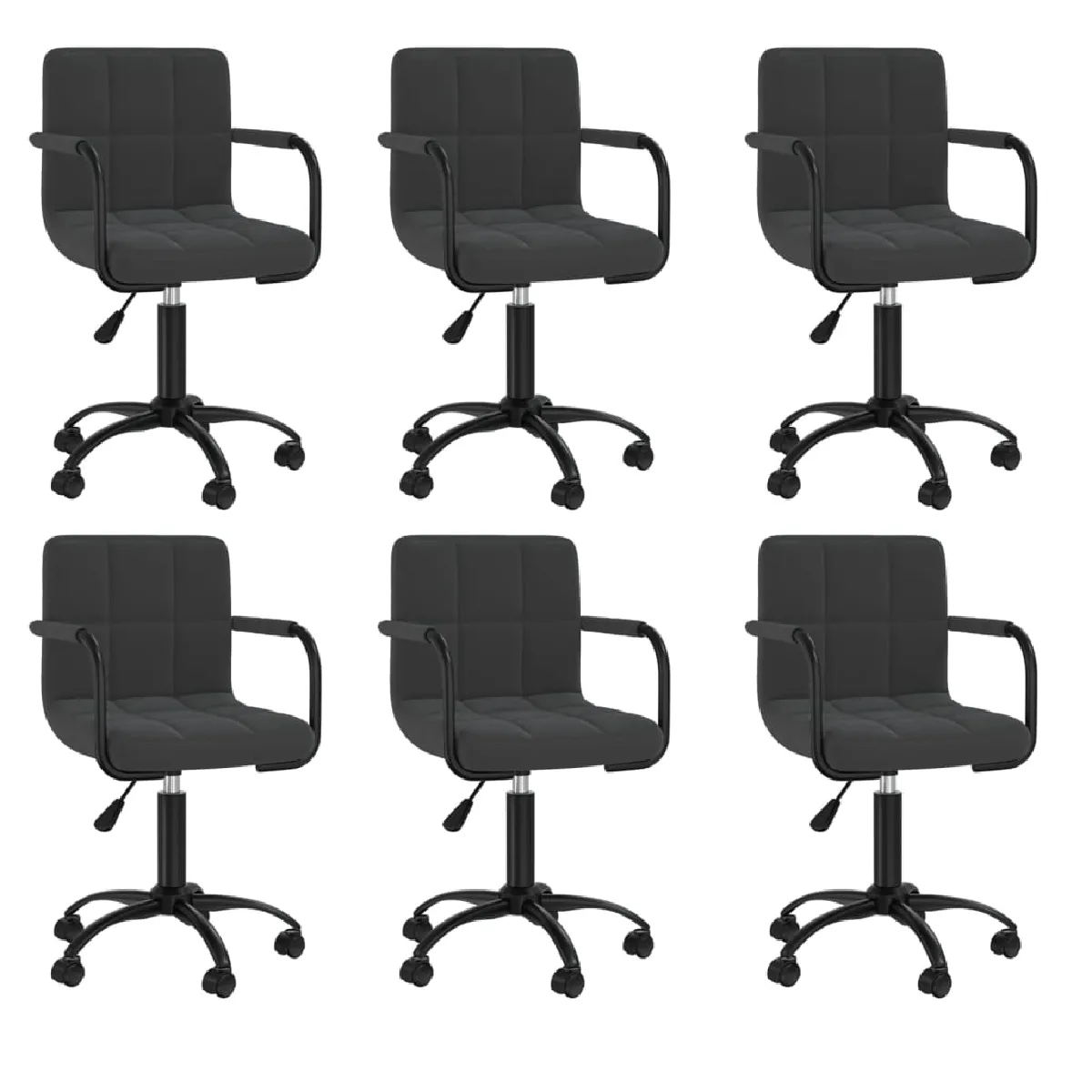 VIDAXL Chaises pivotantes Velours - vue 2