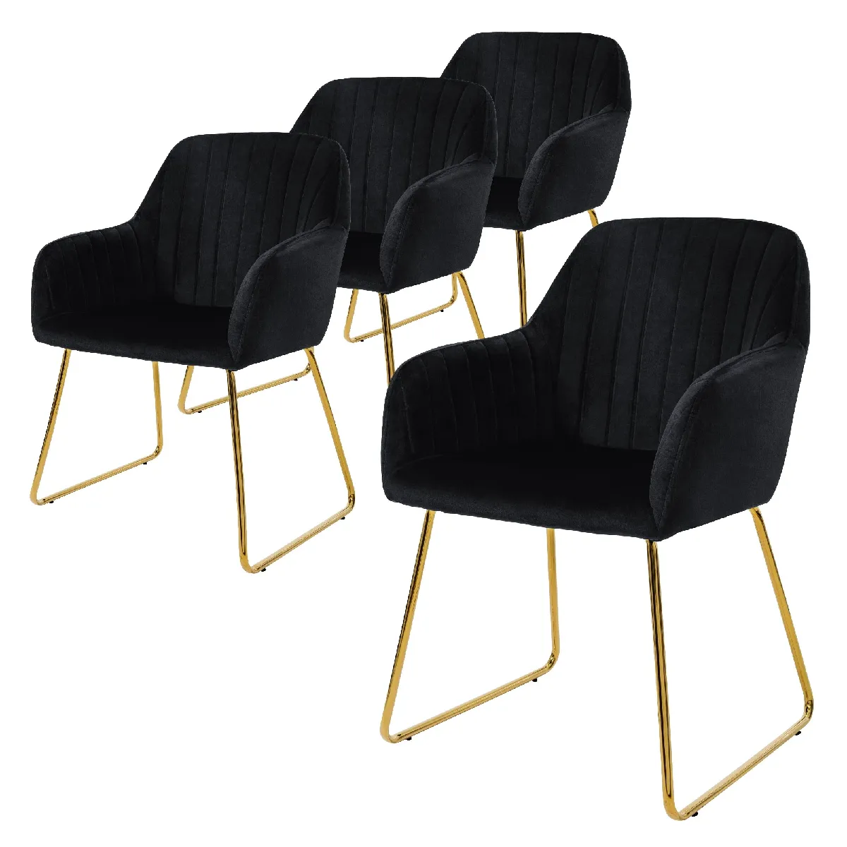 ML-Design Lot de 4 Chaises - Noir ML-Design Lot de 4 Chaises - Noir
