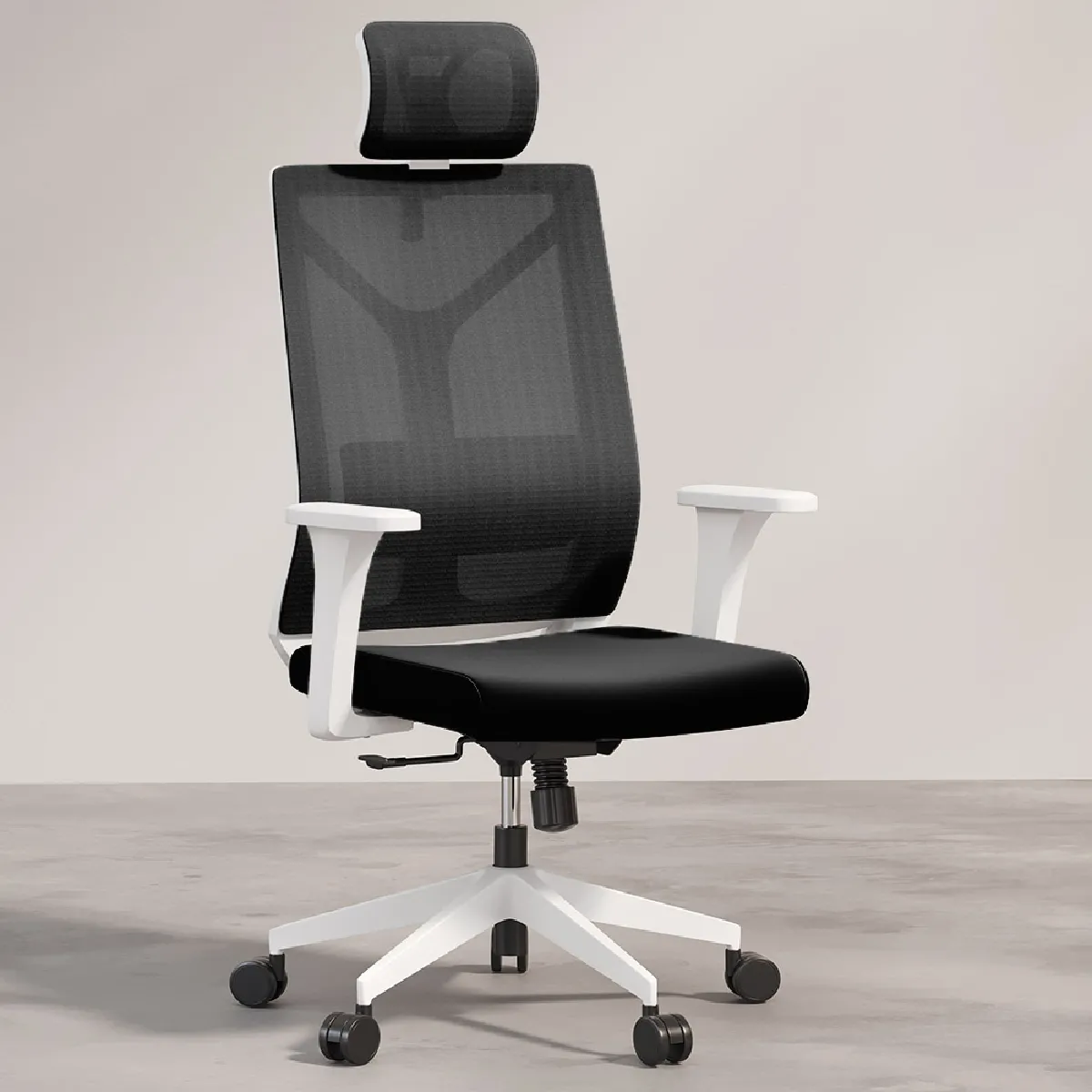 Chaise de bureau ergonomique avec roulettes et accoudoirs - Ergal Noir Chaise de bureau ergonomique avec roulettes et accoudoirs - Ergal Noir
