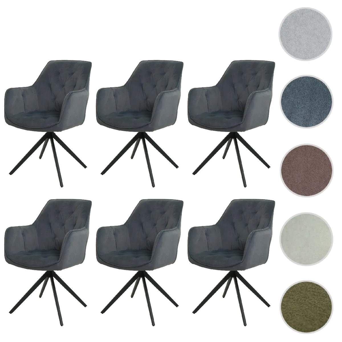 Mendler Chaises Hwc-L80 Lot De 6
