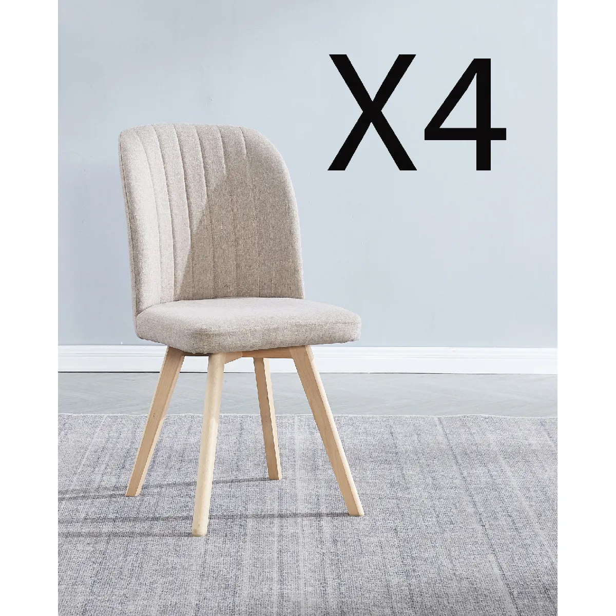 pegane Chaises de salle à manger - Tissu Beige pegane Chaises de salle à manger - Tissu Beige