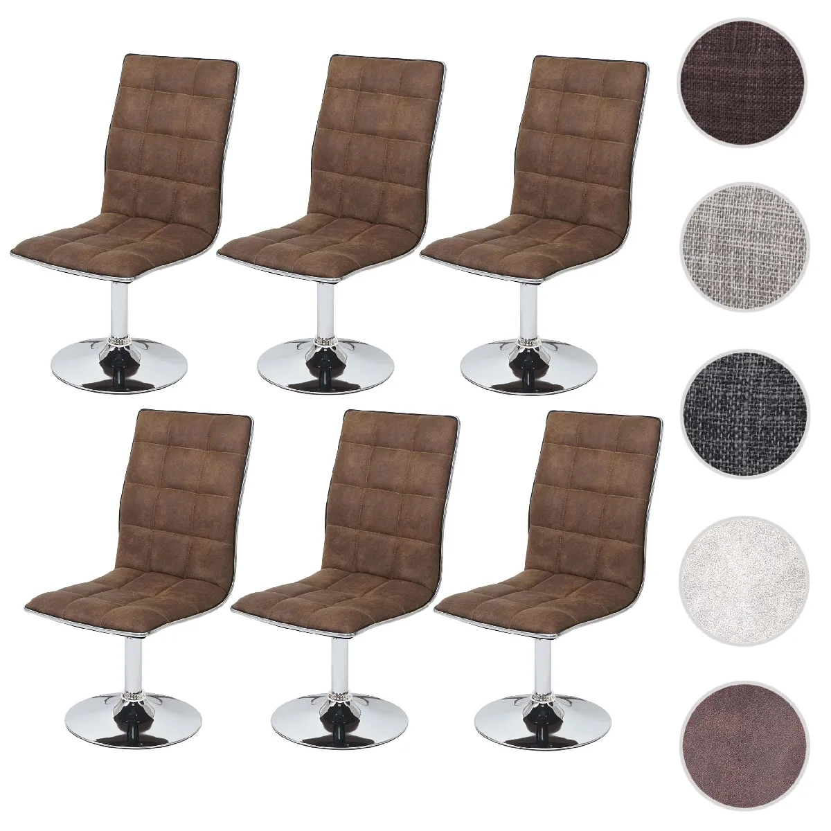 Mendler Marron Lot De 6 Chaises Vintage