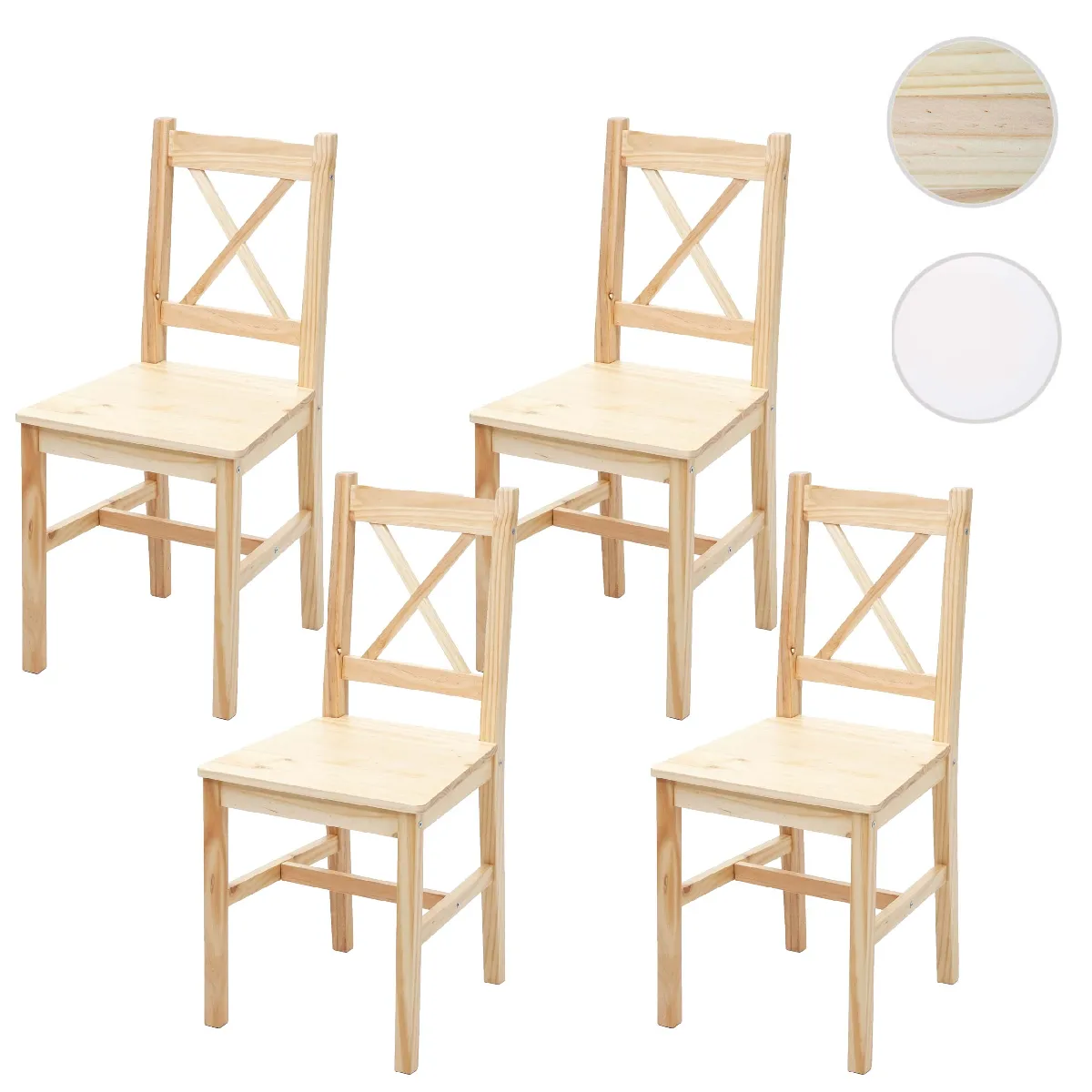Mendler Chaises Hwc-F77 - Bois (Lot De 4)