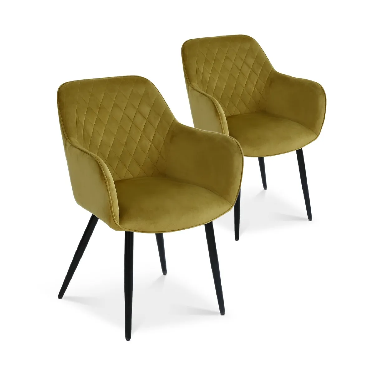 Victoria Lot de 2 chaises - Jaune moutarde