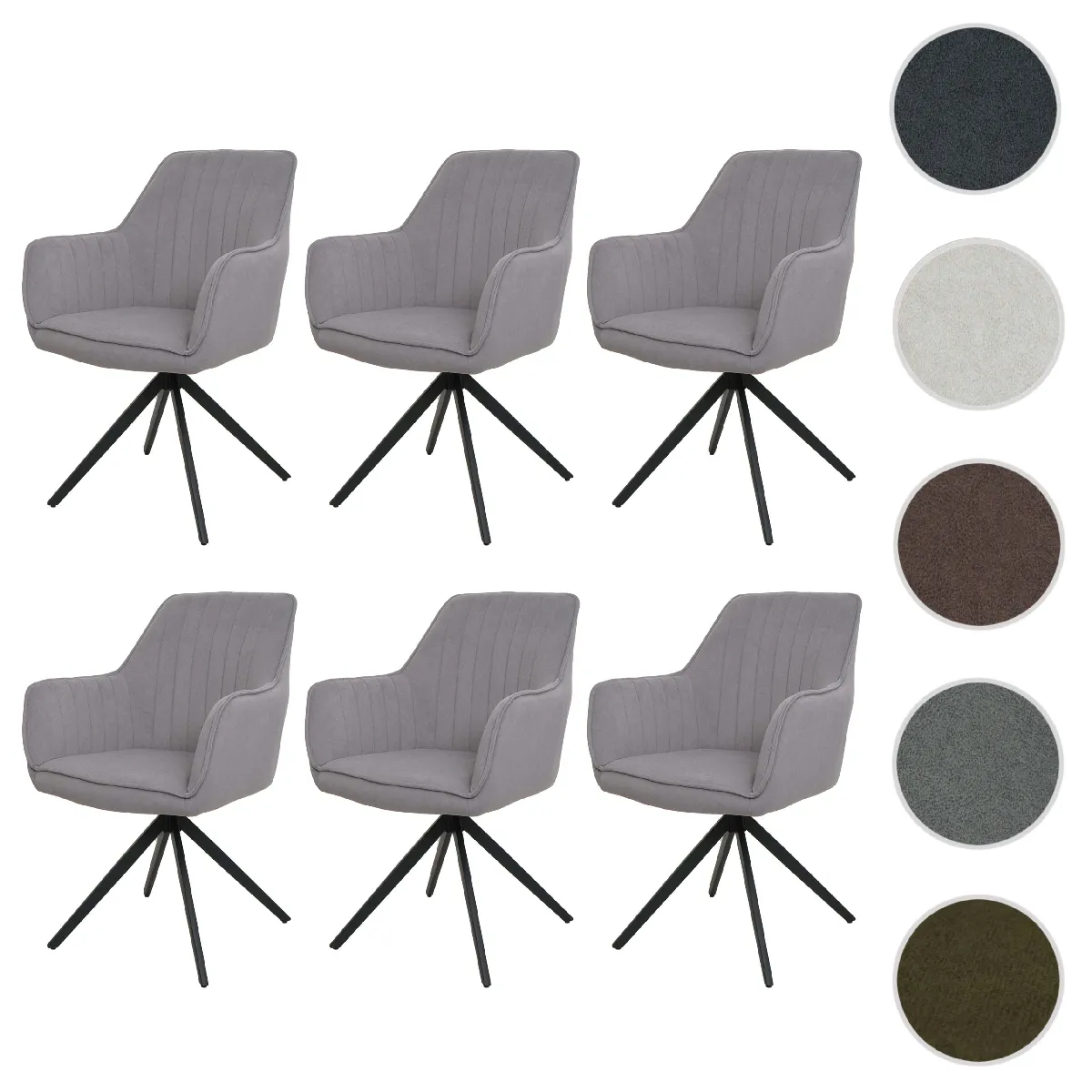 Mendler Lot de 6 Chaises HWC L79