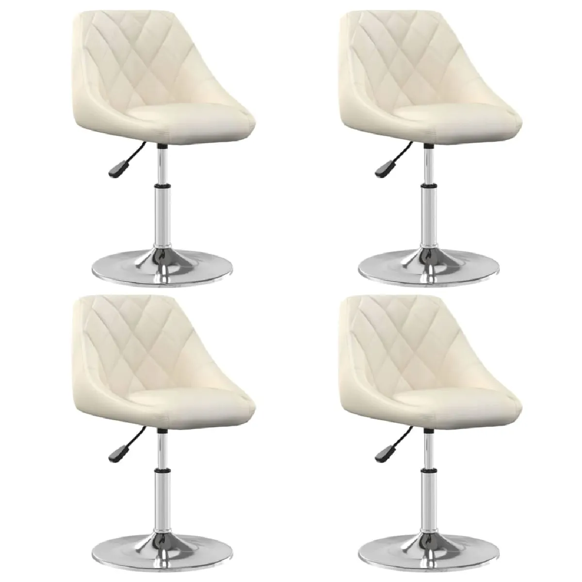 vidaXL Chaises Pivotantes Lot de 6 Velours Crème - vue 2