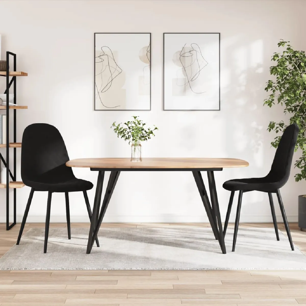 vidaXL Chaise de Salle à Manger Velours - vue 4