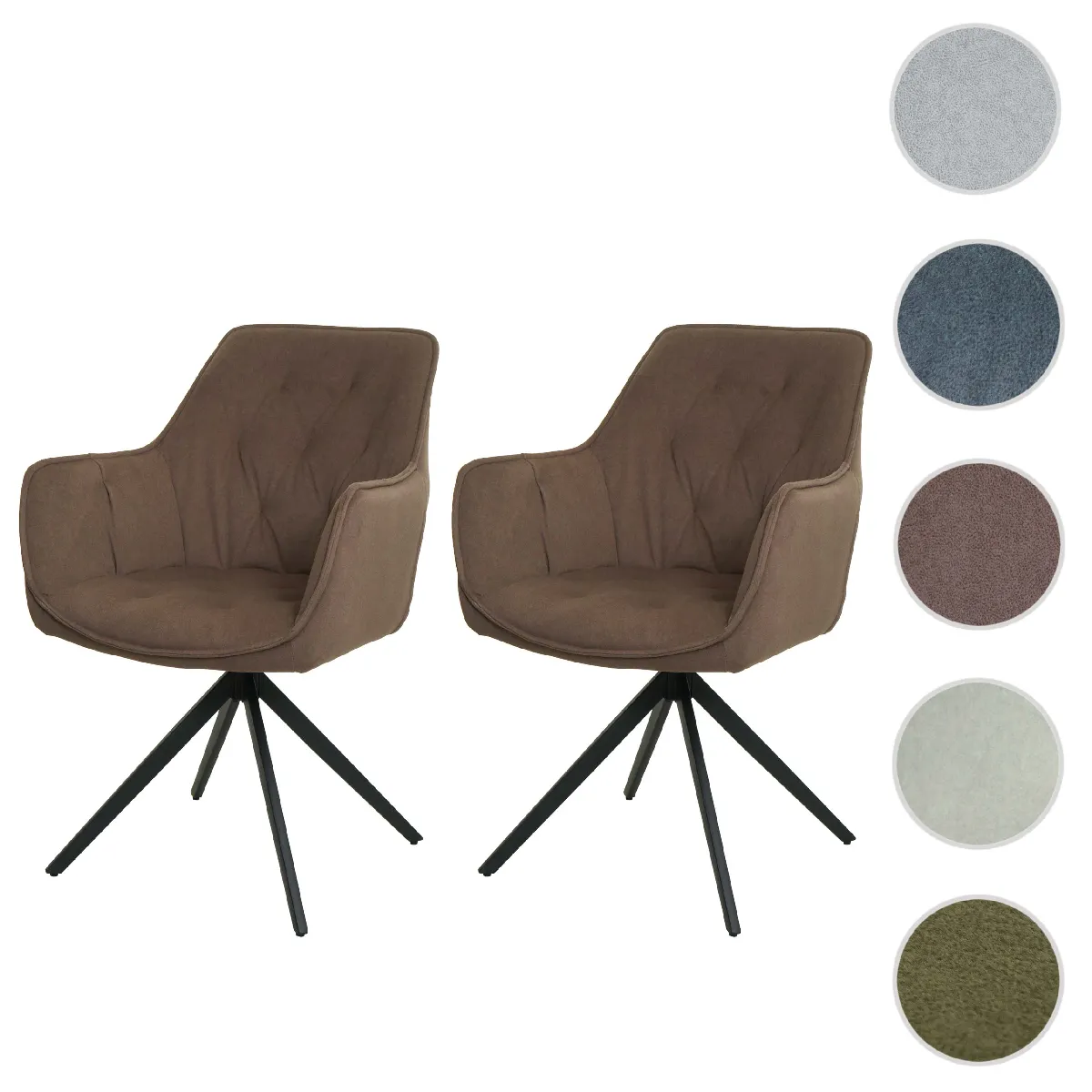 Mendler Marron Chaises Hwc-L80 - Lot De 2