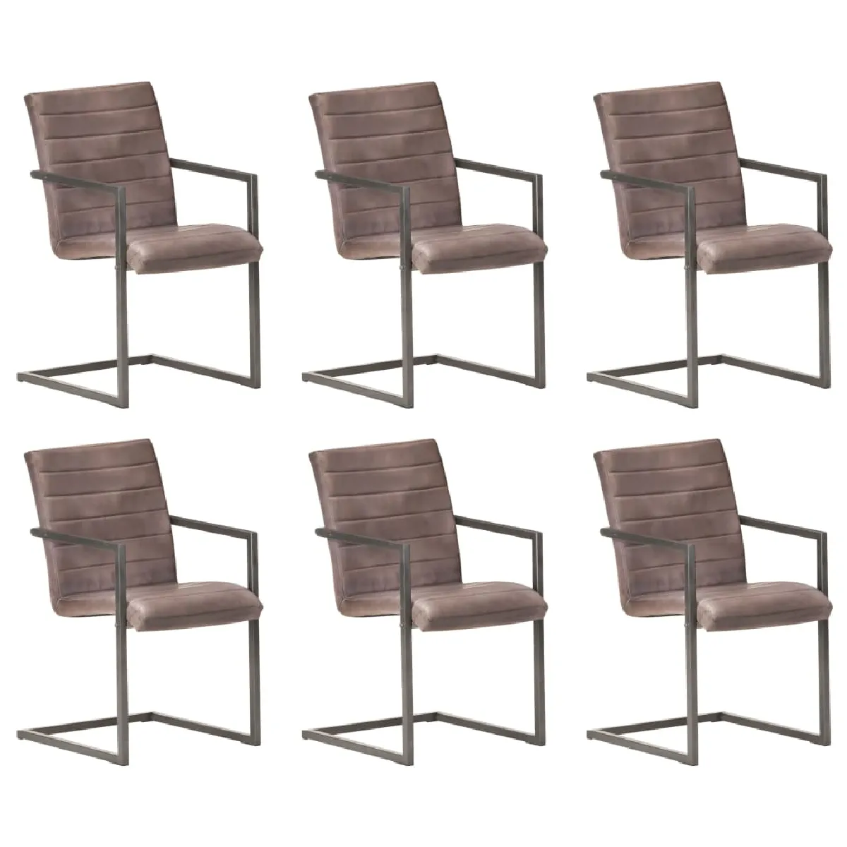VIDAXL Lot de 6 Chaises Cantilever - Marron