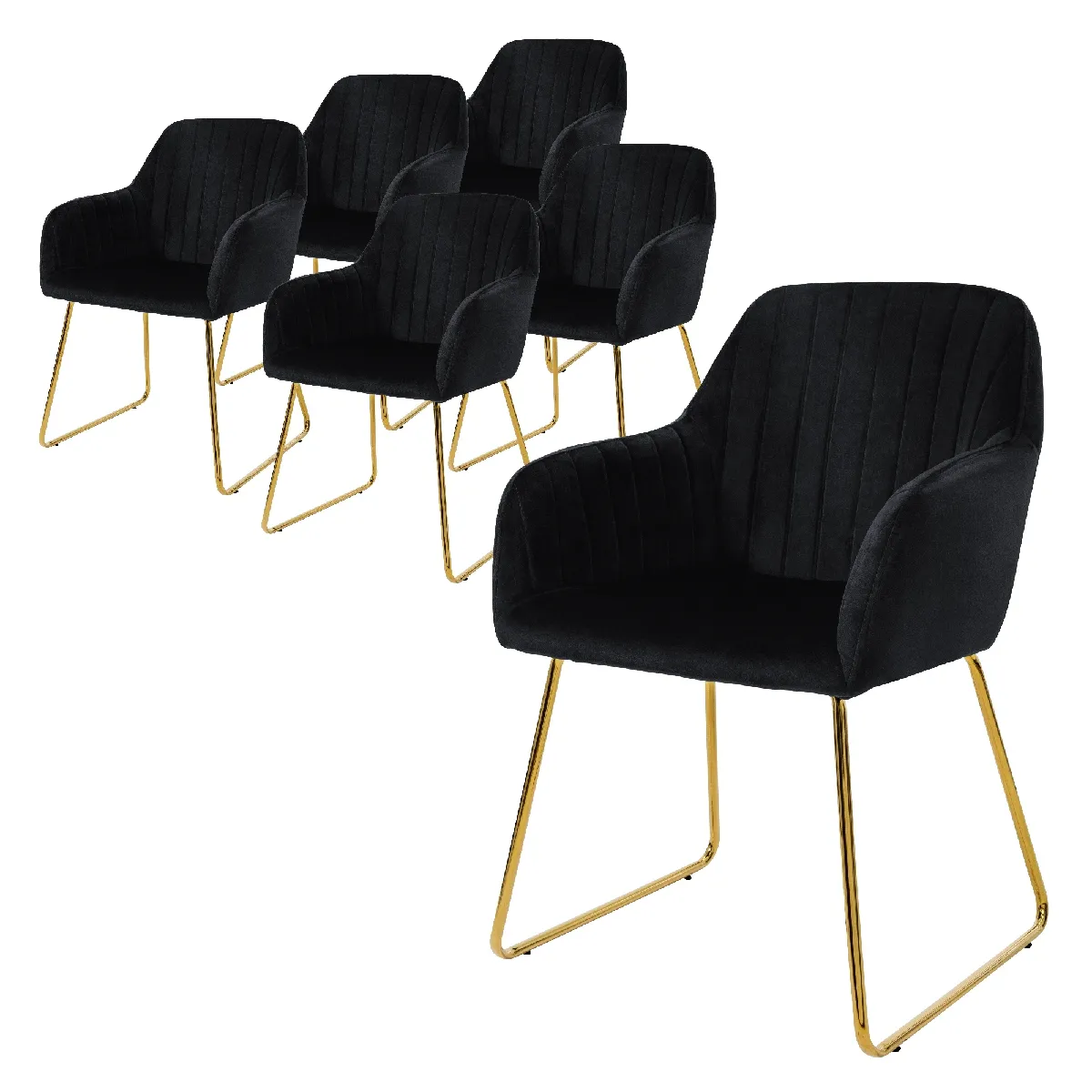 Ml-Design Noir Lot De 6