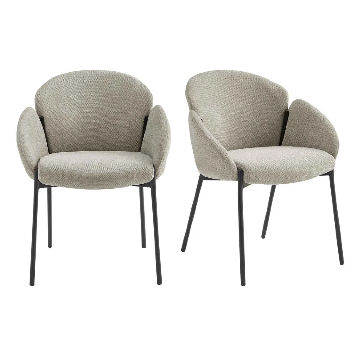 CANDICE-Chaise en tissu Luxury Grège (x2) CANDICE-Chaise en tissu Luxury Grège (x2)