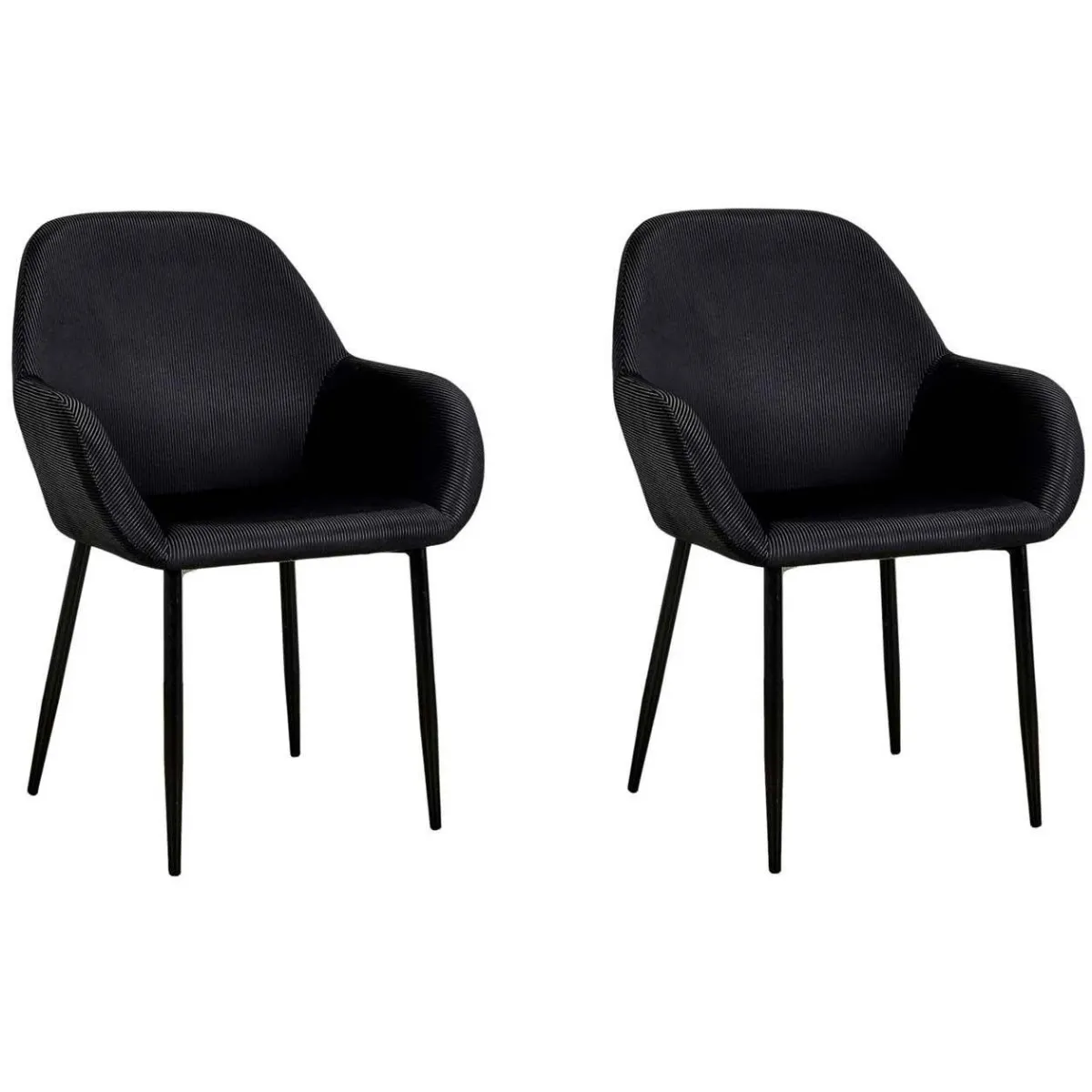 Non Communiqué Noir Fauteuil Velours Côtelé Giulia - Image 2