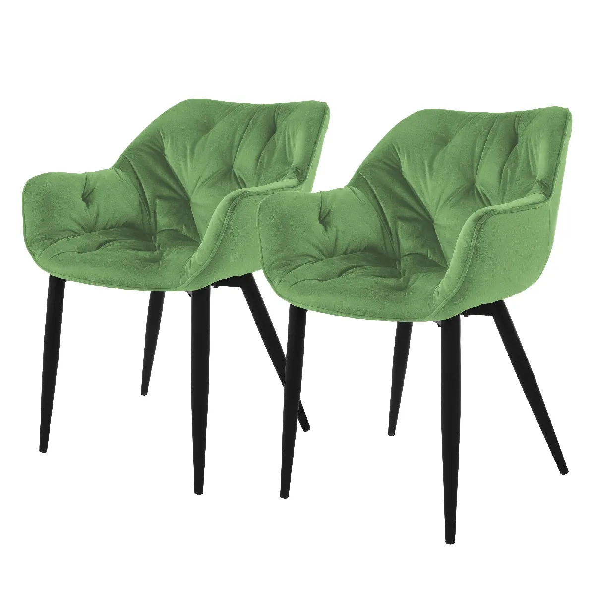 ML-Design Chaises velours sauge - Lot de 2