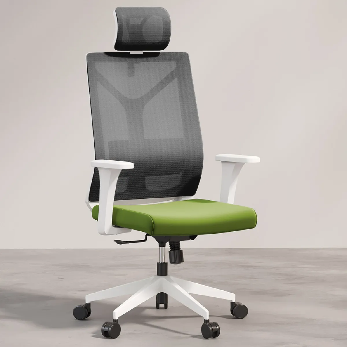 Chaise de bureau ergonomique avec roulettes et accoudoirs - Ergal Vert Chaise de bureau ergonomique avec roulettes et accoudoirs - Ergal Vert