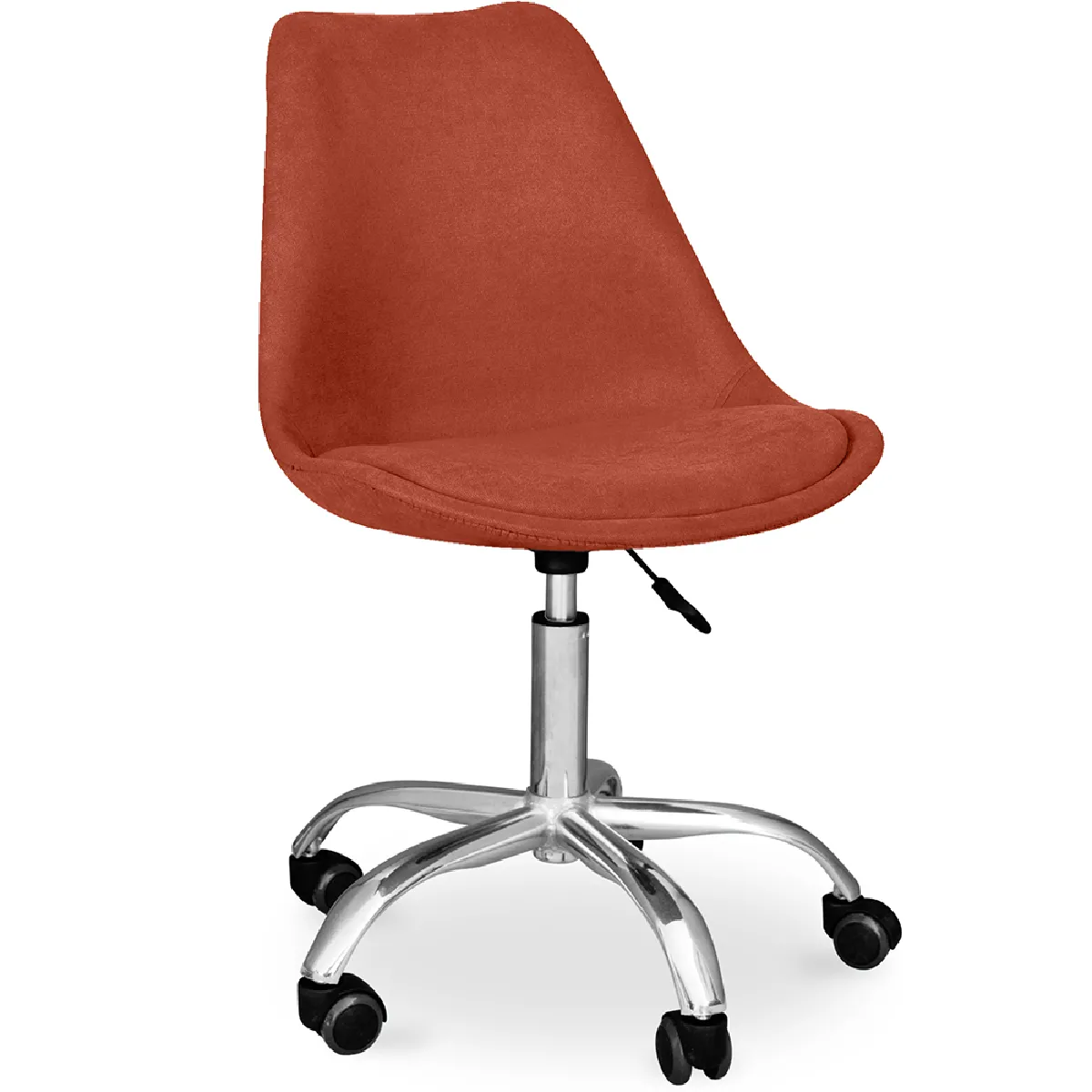 Chaise de bureau rembourrée - avec roulettes - Tulip Orange