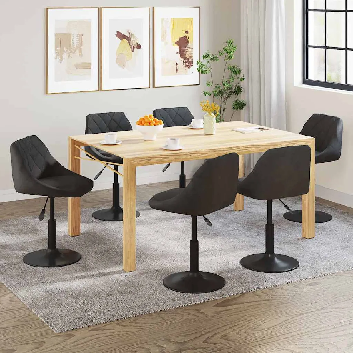 VIDAXL Chaises pivotantes Velours - vue 5