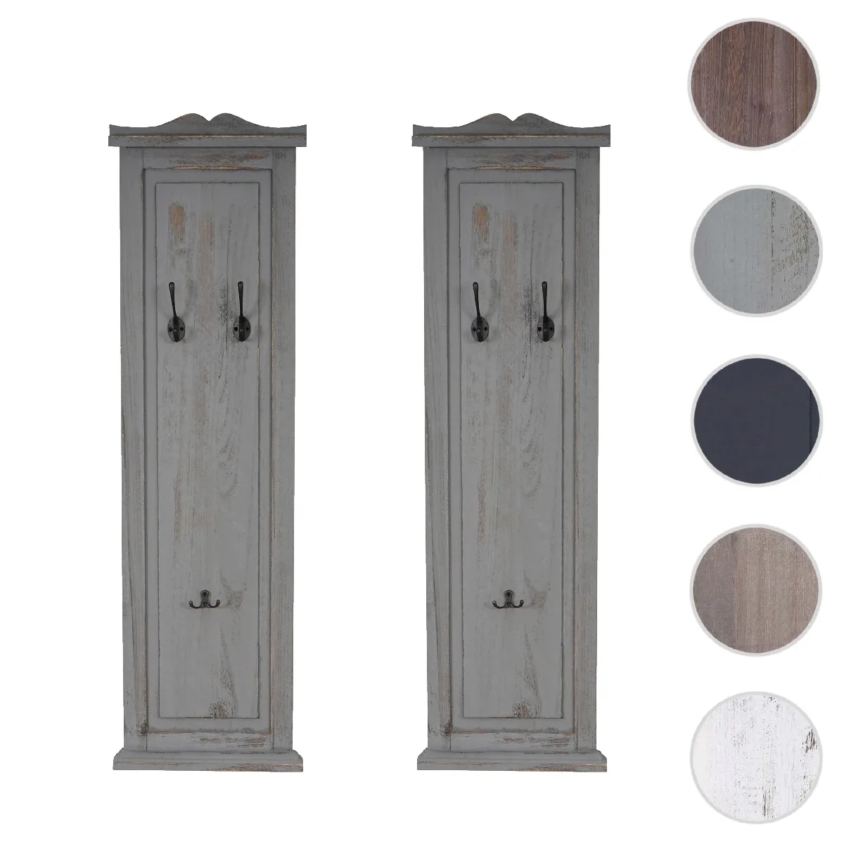 Mendler Gris Patère Murale Porte-Manteaux