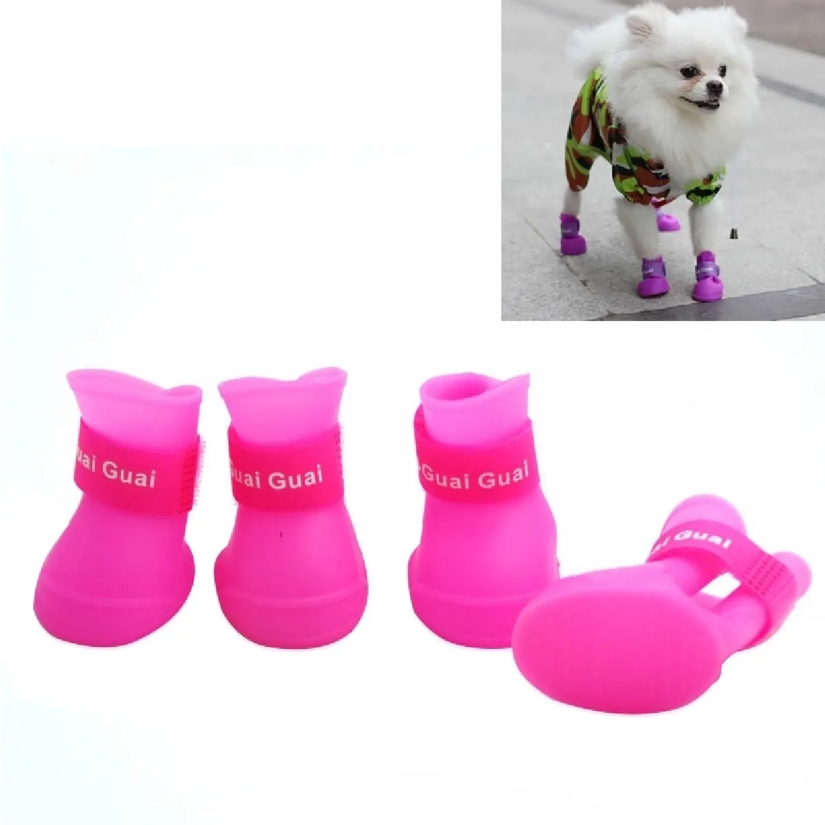 Comparer les prix de Chaussures de pluie pour chien - Rose