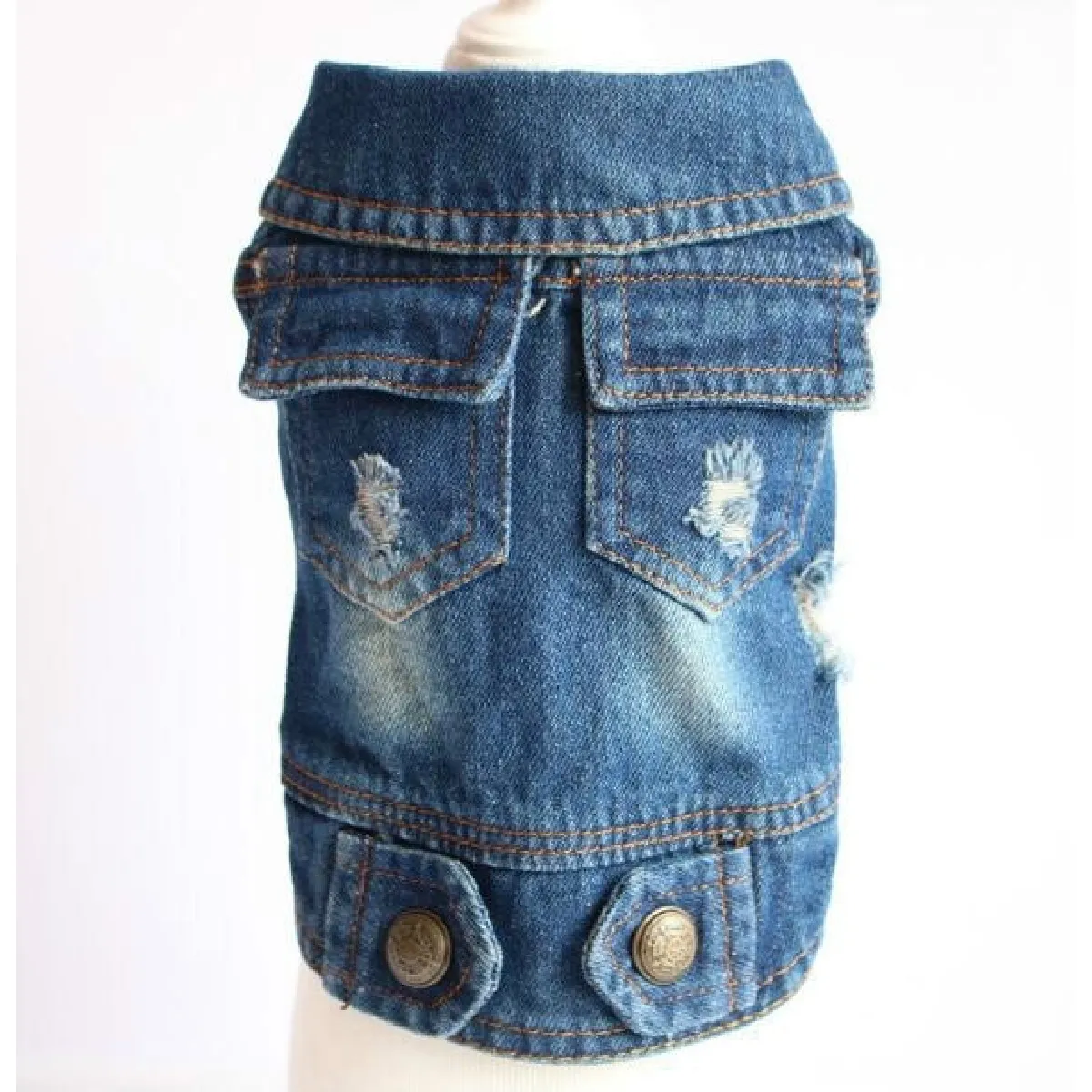 Meilleurs prix pour Personnalité Rétro Denim Petit Gilet Pour Chien Vêtements De Compagnie De Vêtement Animaux De CompagnieTaille XS Bleu Foncé