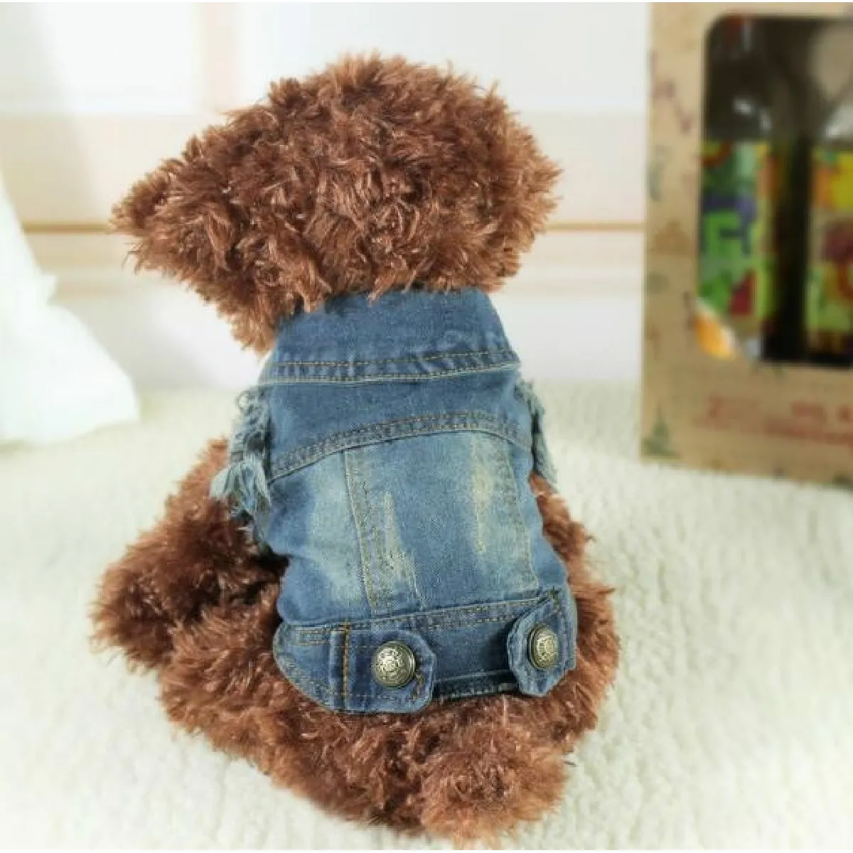 Comparer les prix de Personnalité Rétro Denim Petit Gilet Pour Chien Vêtements Chiens Veste Animaux De CompagnieTaille XS Bleu Clair