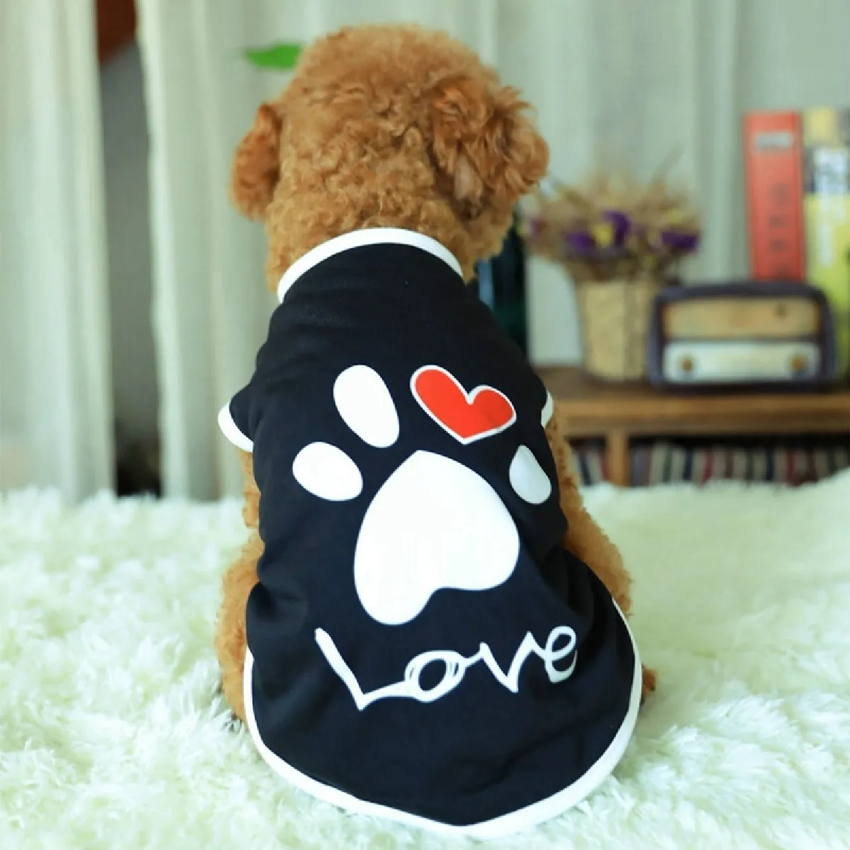 Comparer les prix de Wewoo Vêtements Chien Gilet Motif Amour Taille XL Noir