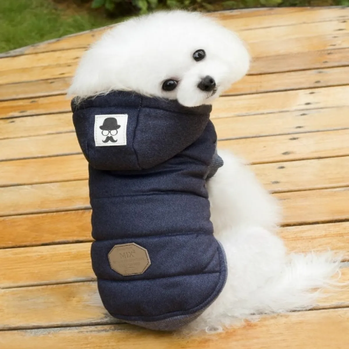 Comparer les prix de Wewoo Manteau d'hiver Matelassé Chien - Taille M Bleu
