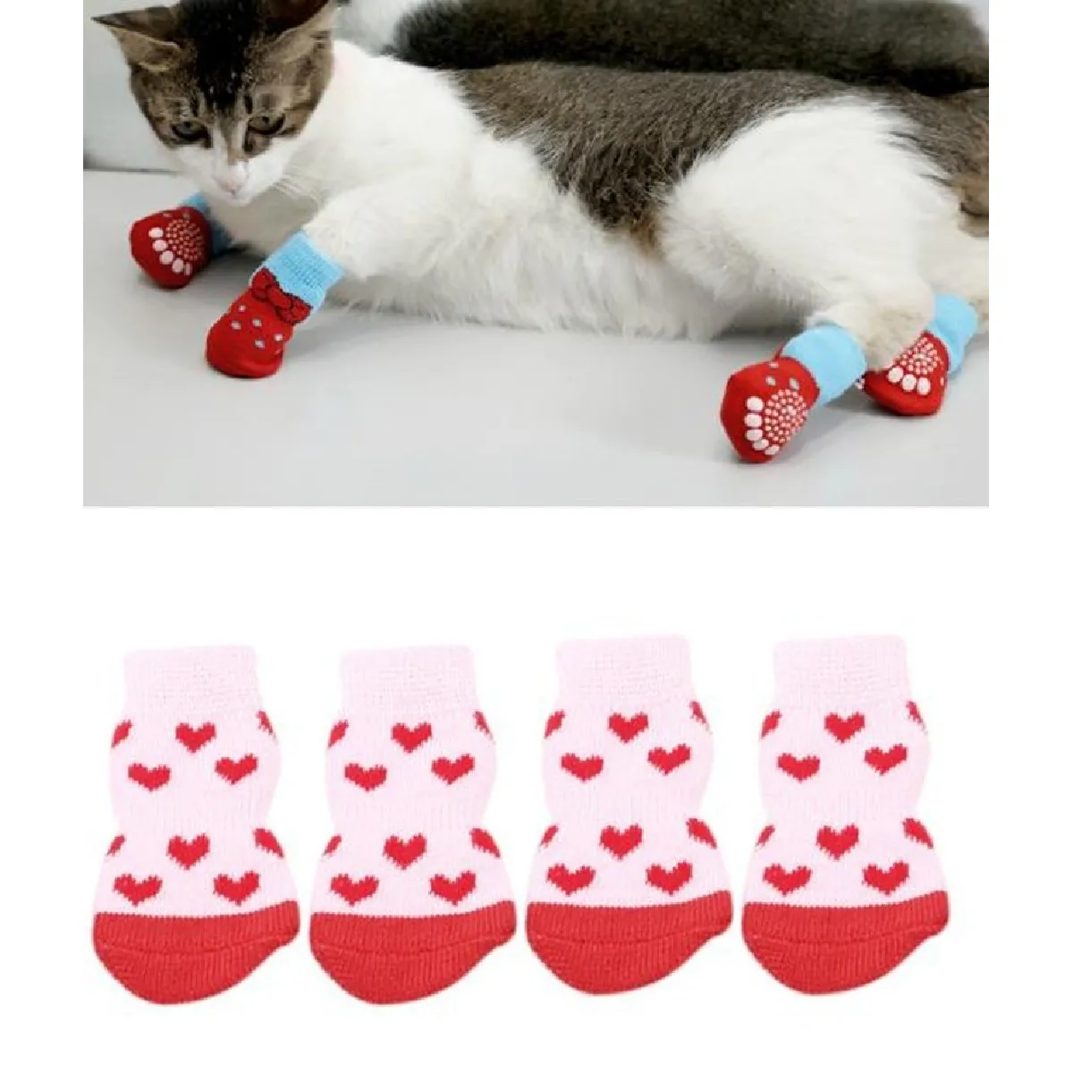 Comparer les prix de Chaussons Antidérapants pour Chiens - M Rouge clair