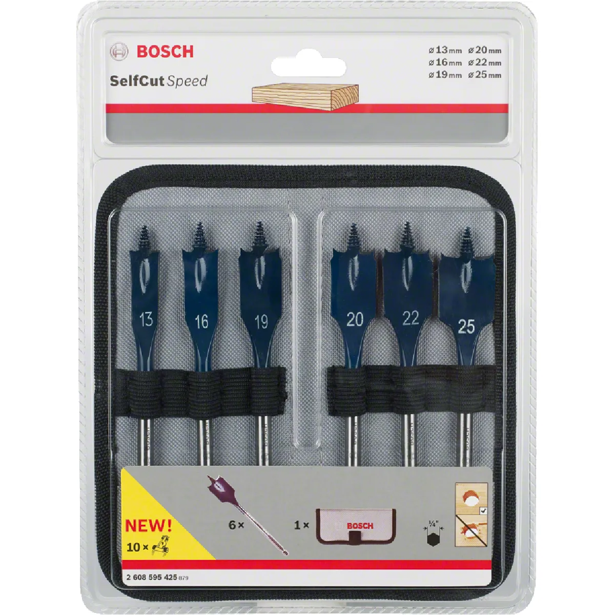 Bosch Set de 6 mèches plates Self Cut