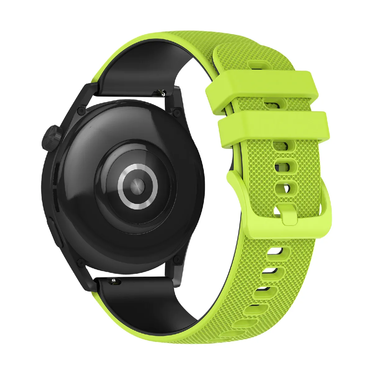 Avizar Vert/Noir Bracelet Pour Huawei Watch Gt3 46Mm Silicone Bicolore Texturé Citron